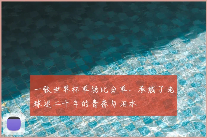 一张世界杯单场比分单，承载了老球迷二十年的青春与泪水